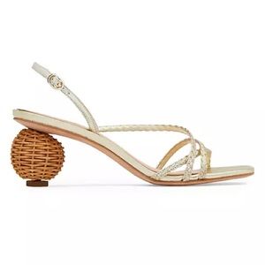 NWT Kate Spade Valencia Sandals in Pale Gold Leather